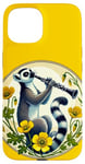 Coque pour iPhone 15 Lemur jouant d'une clarinette Illustration Mignon Band Class Art