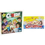 Hasbro Gaming Clue Junior Board Game for Kids Ages 5 and Up, Case of the Broken & Operation Electronic Board Game with Doctor Cards and Funny Ailments, 1+ Player, Funny Kids' Games, for Boys & Girls