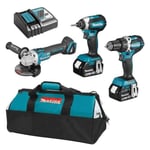 Set d'outils électroportatifs - MAKITA - DDF484 + DTD153 + DGA506 - Sans fil - Batterie 5 Ah