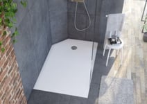 Receveur de douche 90 x 140 cm, recoupable, blanc, Allibert Karbon