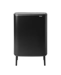 Brabantia - Poubelle 2 x30l - Bo Touch Bin Hi - Poubelle Double Poubelle XXL idéale tri sélectif - Poubelle de Cuisine Garantie 10 ans - Poubelle 60L Ecologique - Noir