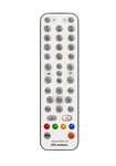 MELICONI EASYCLEAN 2+ | Télécommande universelle 2 en 1 pour TV et décodeur. Idéal pour une utilisation en cuisine. Grâce à son clavier imperméable, il peut être nettoyé et désinfecté avec une extrême