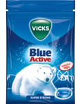 Vicks Blue Active Superstrong Menthol - Sukkerfri 72 gram