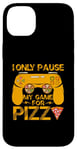 iPhone 14 Plus I Only Pause My Game For Pizza Vintage Case