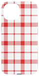 iPhone 15 Red White Checkered Plaid Flannel Gingham Pattern Checker Case