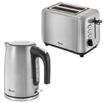 Swan TownHouse Silver Kettle & 2 Slice Toaster Brushed Stainless Steel Kitchen