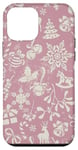 Coque pour iPhone 12 mini Coquette rose vintage motif flocon de neige sucre d'orge