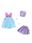 Barbie Fashion 2-Pack Mermaid Dress Purple Top + Skirt Pink Seahorse Necklace And A Blue Bracelet