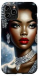 iPhone 11 Pro Glamorous Black Woman In Silver Art With Vintage Style Case