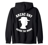 ANZAC Day Honor The Brave Proud Aussie Soldier Traditions Zip Hoodie