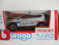 FORD KUGA  POLICE NATIONALE  B BURAGO EMERGENCY NEUF EN BOITE 1/43°