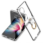 COQUE Étui pour Huawei P50 Pocket, de téléphone Tout Compris avec Support vidéo à Anneau, de téléphone Pliable pour Huawei P50 Pocket-Argent