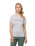 Jack Wolfskin Crosstrail Graphic T W T-Shirt à Manches Courtes, Blanc Cloud, s Femme