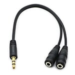 TD® Adaptateur Coupleur Sortie Double Jack - 3.5mm - cable et connectique pour audio-vidéo - accessoire de casques, telephone