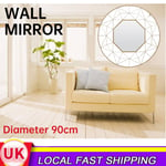 90CM Round Wall Mirror Bathroom Vanity Decor Gold Metal Frame Makeup Mirror