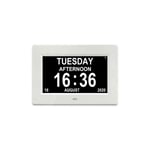 Tigrezy - 7 lcd Horloge Numérique Calendrier avec Date, Horloge Calendrier avec Date, Jour et Heure Horloge Alzheimer Horloge pour Les Seniors,C'est