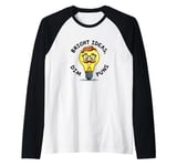 Bright Ideas Dim Puns Funny Light Bulb Pun Lovers Raglan Baseball Tee