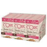 Wellness CORE Tender Cuts, Pâtée pour Chat, Sachet Chat avec Morceaux Tendres en Sauce, sans Céréales, à Haute Teneur en Poisson, Saumon & Thon, 24 x 85 g