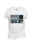 T-Shirt Homme Col V Vintage Synth Linn Drum Roland Jp 8000 Synthetizer Analog