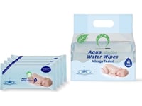 Luna Luna Bambini, Aqua Water Wipes, 4X50 Stk., Myk Lukking, Kartong 4 Pakker