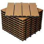 ECD Germany WPC terrassplattor 30x30 cm 33-delars set för 3m² teak i trä look