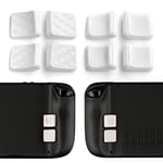 PlayVital Bouton pour Steam Deck Mix Version Bouton Grip d'Amélioration pour Steam Deck LCD Boutons Arrière de Protection Accessoires pour Steam Deck OLED - Blanc (Design Profilé & Clouté)