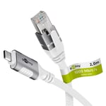 Goobay USB-C til RJ45 Ethernet-kabel, 2m - Hvit