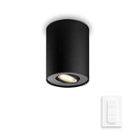 Philips Hue White Ambiance PILLAR Spot 1x5.5W - Noir (télécommande incluse), fonctionne avec Alexa, Google Assistant et Apple Homekit