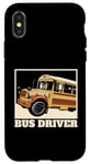 Coque pour iPhone X/XS Conducteur de bus pour étudiant - Bus jaune - Chauffeur de bus scolaire