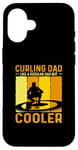 Coque pour iPhone 16 Amateur de curling Cadeaux de sports d’hiver de curling papa