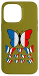 Coque pour iPhone 14 Pro Max French Pride Papillon Magnifique avec Drapeau de la France