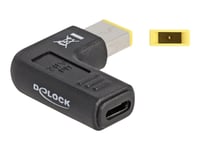 Delock - Strømadapter - 24 Pin Usb-C (Hunn) Til Dc-Kontakt 11 X 4,5 Mm (Hann) - 20 V - 3 A - Vinklet - Svart