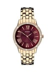 Sekonda Womens Charlotte Rose Gold Alloy Bracelet With Burgundy Dial Analogue Watch