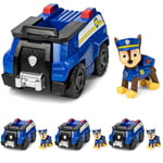 Paw Patrol, Chase’s Patrol Cruiser, Toy Car with Collectible Action Figure, Sustainably Minded Kids’ Toys for Boys & Girls Aged 3 and Up (Pack of 4)