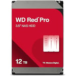 Intern hårddisk - WESTERN DIGITAL - WD Red Pro NAS - 12 TB - 7200 rpm - SATA 6 GB/s