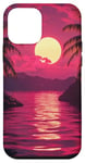 iPhone 12 mini Retro 80s Grid Sunset Vaporwave Digital art Case