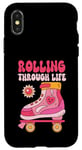 Coque pour iPhone X/XS Roller Derby Retro Vintage Design pour Femmes Roller Patinage