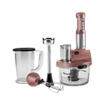 Karaca Mastermaid Steel Glass Kitchen Robot, Long Blender, 2500 W, Blender, Mixer, Ice Crushing, Nonslip Stand, Large Capacity, Cake Mixer, Chopping, Rosegold