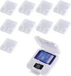 Lot de 10 Cases Boîte de Rangement pour Carte Mémoire SD MMC Micro SD TF Cartes Plastique Transparent Etui de Rangement Support pour Couvertures(Q1301)