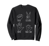 Rock Paper Scissors Table Saw Game Gamers Paper Game Sweatshirt