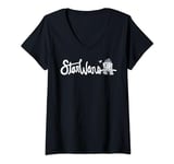 Womens Star Wars R2-D2 Cursive Text V-Neck T-Shirt