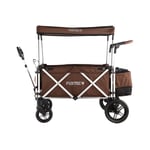 Chariot de jardin pliable Fuxtec Super Cruiser - transport charge 75 kg - Marron