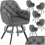 tectake® Lot de 6 Chaise pivotante de Salle à Manger Moderne Fauteuil salon Chaise Ergonomique Rembourrée Confortable Chaise Design Meuble salon pour Salle à manger, salon, coiffeuse, chambre, cuisine