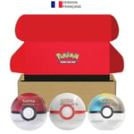 JCC Pokémon : Lot de Boîtes Poké Ball, Poké Ball; Honor Ball et Lune Ball (9 boosters du JCC Pokémon et 7 Pages d’Autocollants)