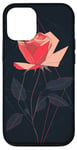 Coque pour iPhone 12/12 Pro Rose Minimalisme Géométrique Art Floral