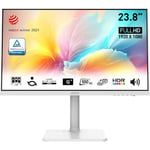 MSI Modern MD2412PW 23.8 Inch FHD Office Monitor - 1920 x 1080 IPS Panel, 100 Hz, Eye-Friendly Screen, HDR Ready, Built-in Speakers, 4-Way Adjustable Stand - HDMI 1.4b, USB Type-C