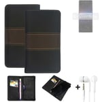 Wallet Case + headphones for Sony Xperia PRO-I Protective Cover Brown