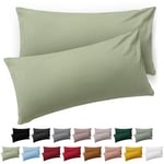 Blumtal Taie Oreiller 40x60 Lot de 2 - Housse de Coussin Microfibre - Taies d'oreillers avec Fermeture éclair, certifiée Oeko-Tex, Extra Douce et Lavable - Vert Olive