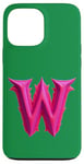 iPhone 13 Pro Max Pink Letter "W" on a Women Girls Ladies Witches Green Color Case