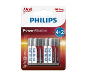 Philips LR6P6BP/10 - 6 kpl Alkaliparisto AA POWER ALKALINE 1,5V 2600mAhV